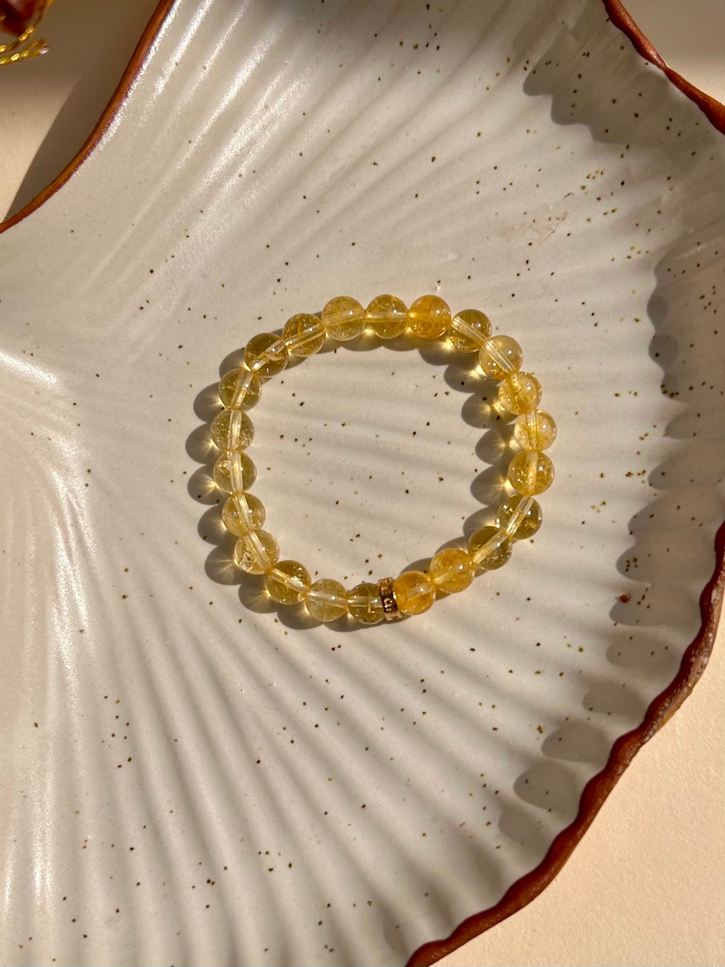 Citrine Unisex Bead Bracelet