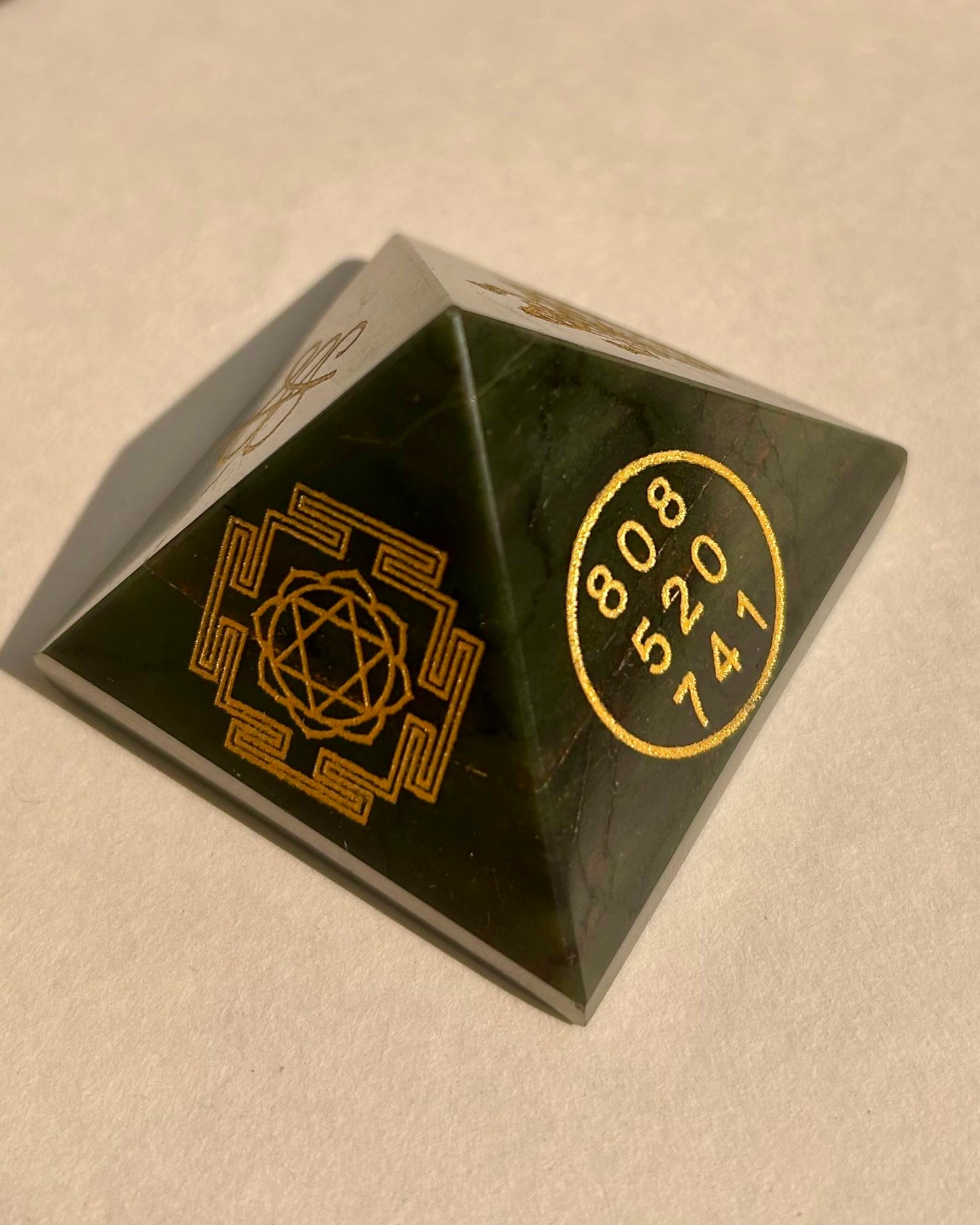Laxmi Yantra Jade Stone Pyramid