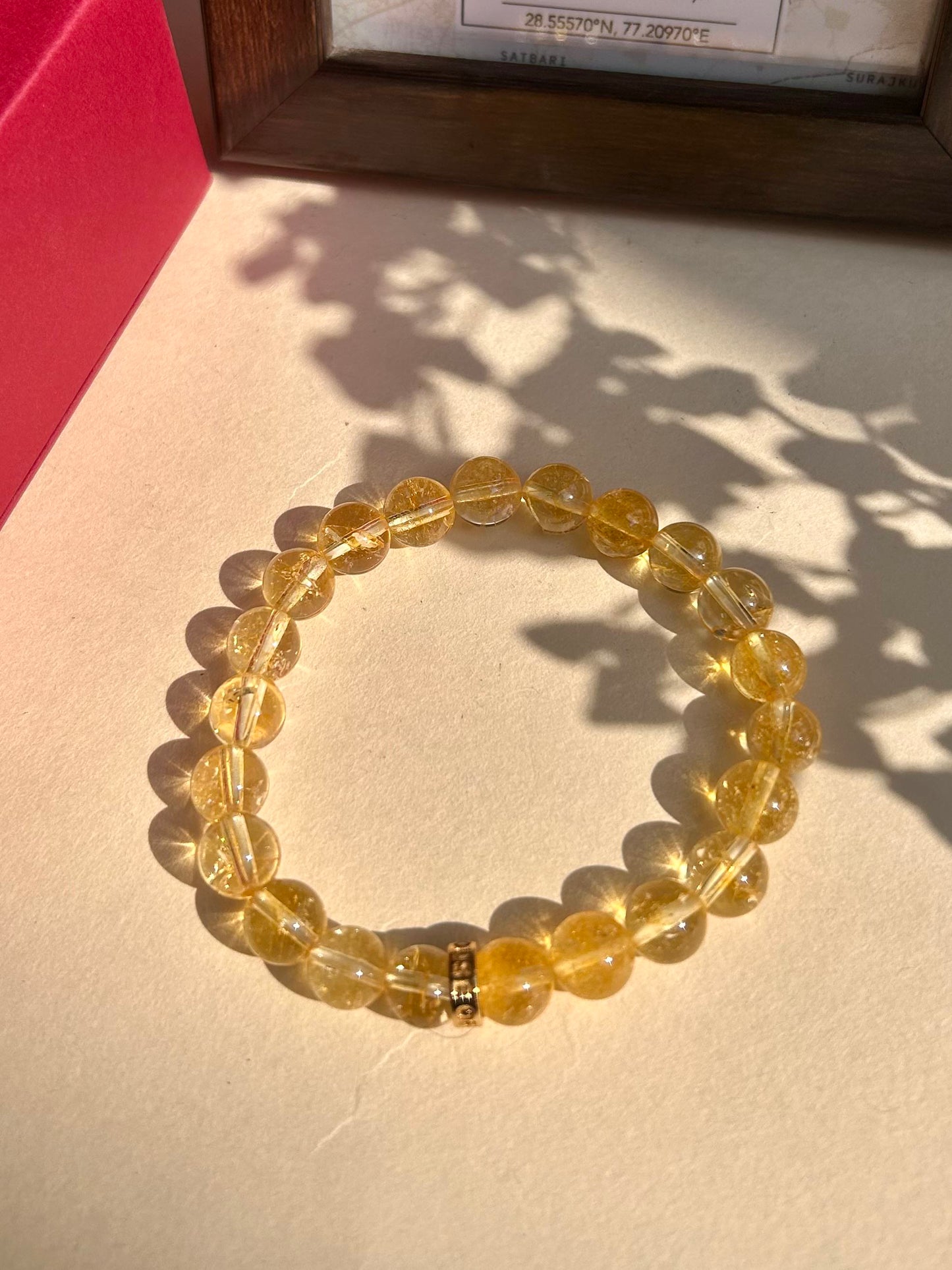 Citrine Unisex Bead Bracelet