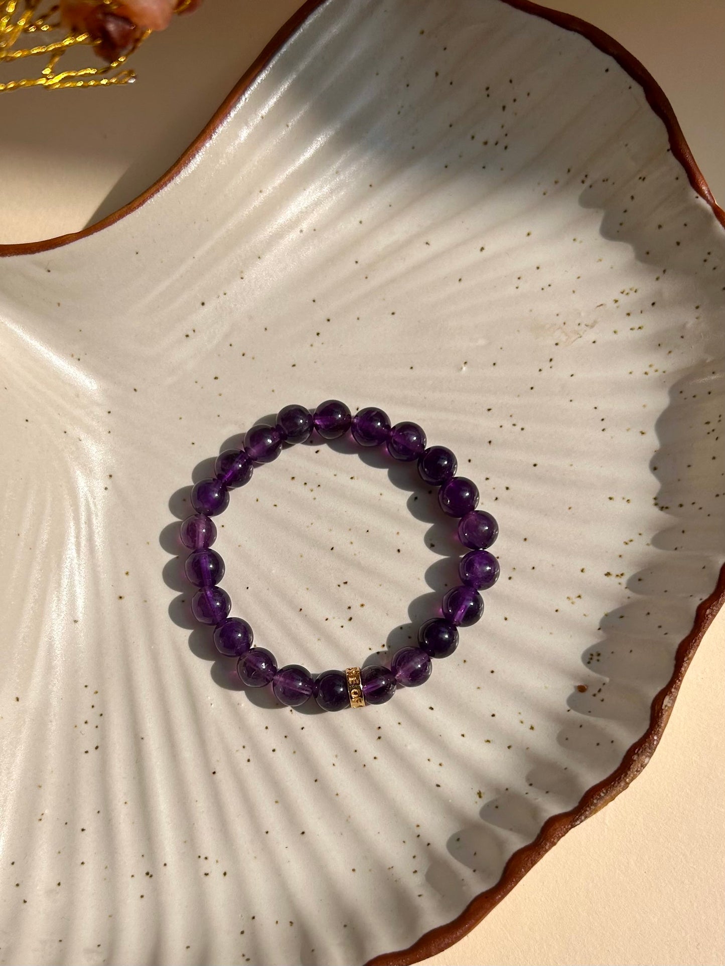 Amethyst Unisex Bead Bracelet