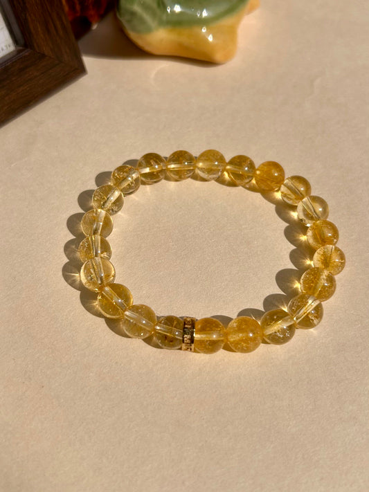 Citrine Unisex Bead Bracelet