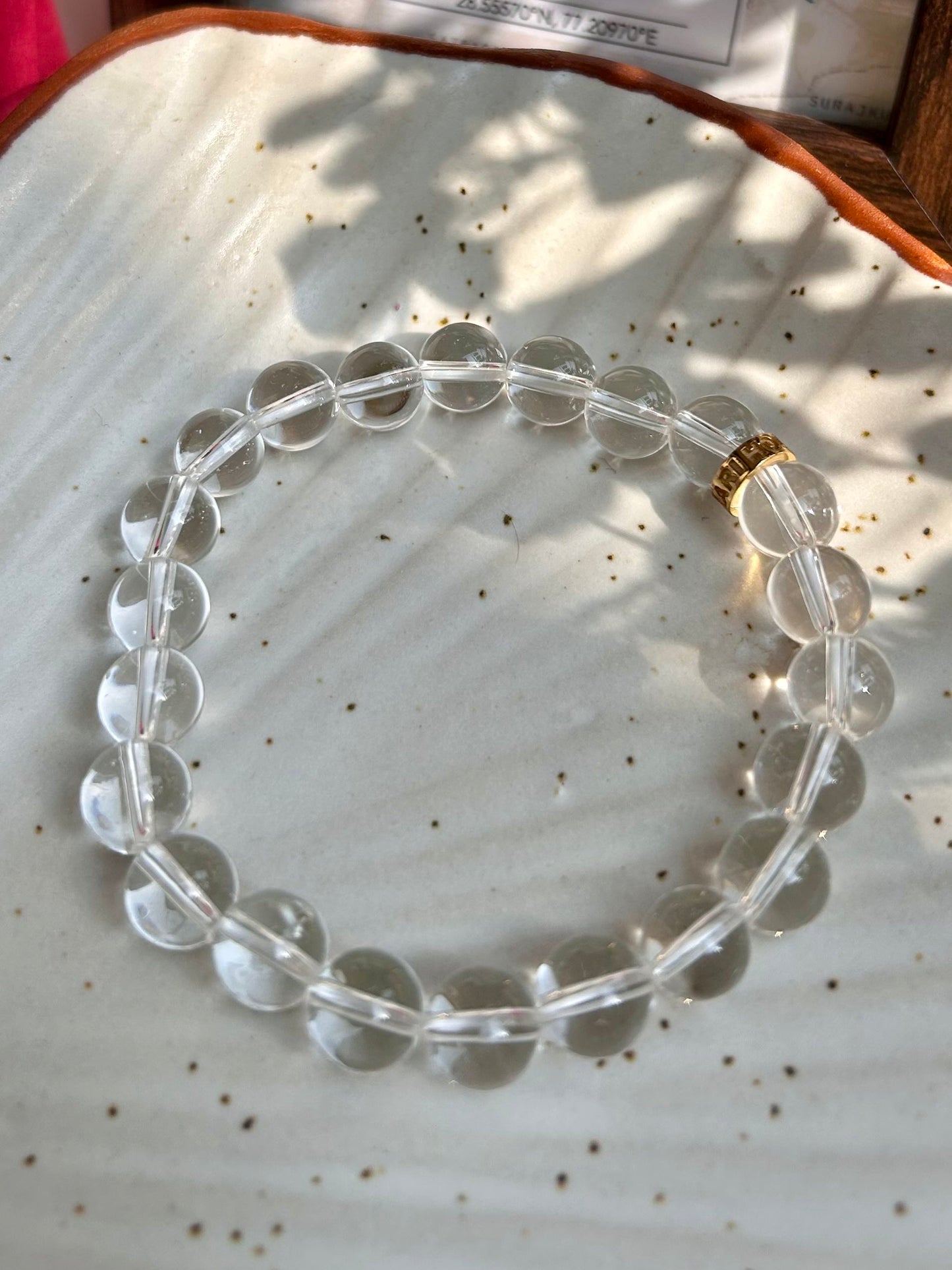 Clear Quartz Unisex Bead Bracelet