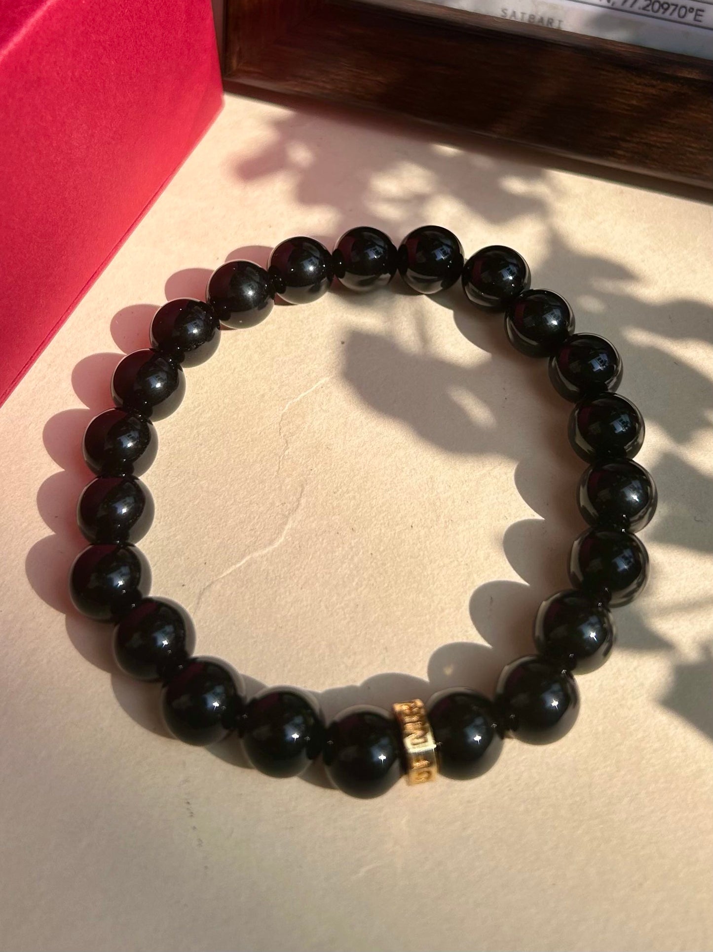 Black Onyx Unisex Bead Bracelet