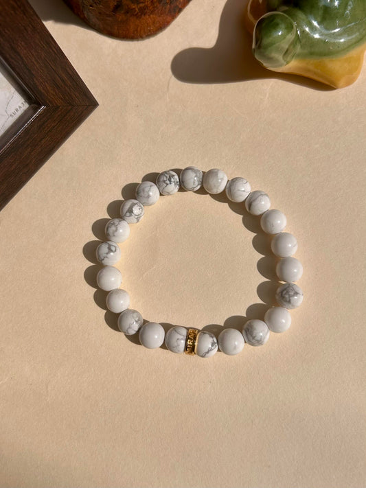 Howlite Unisex Bead Bracelet