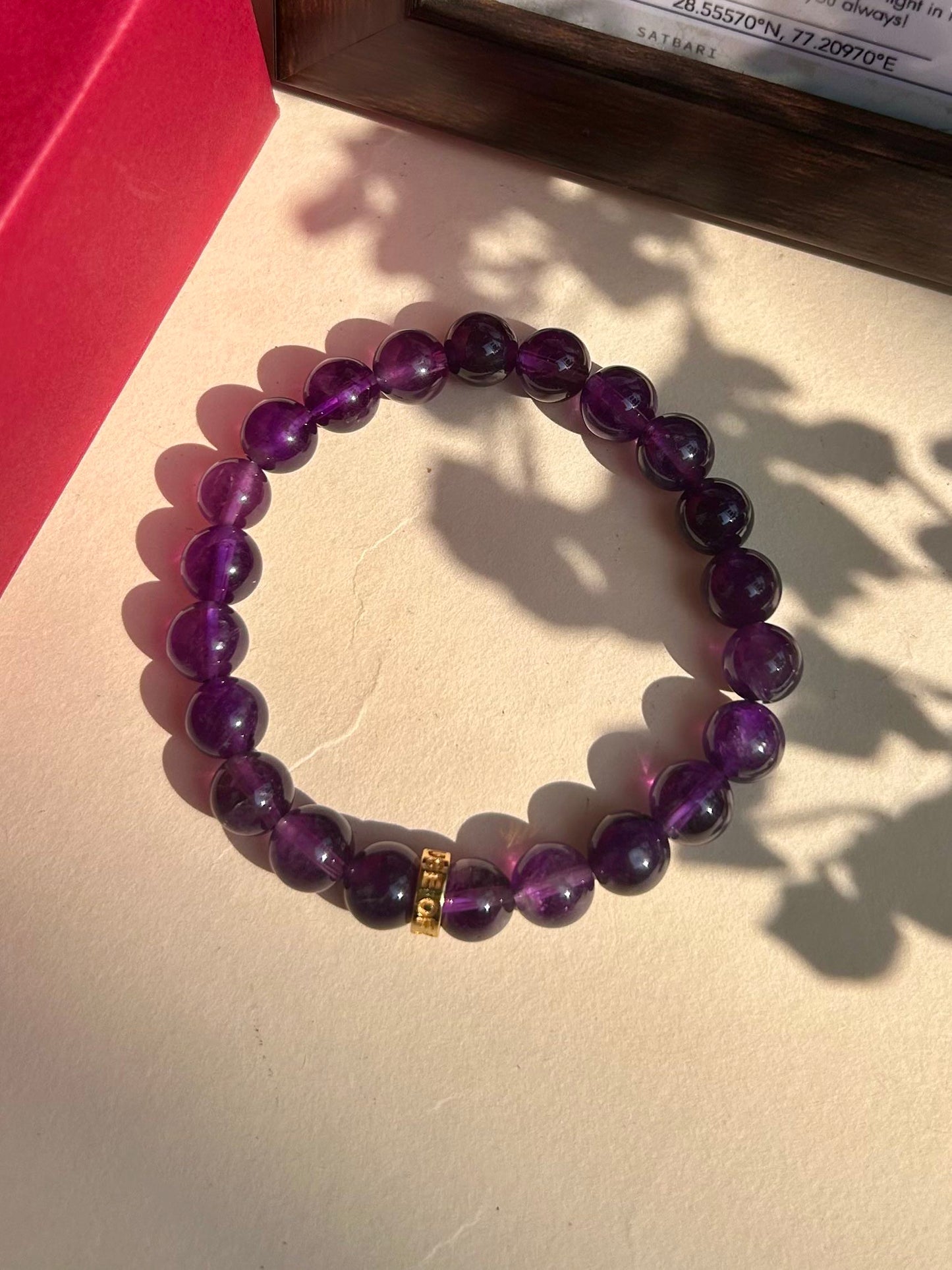 Amethyst Unisex Bead Bracelet