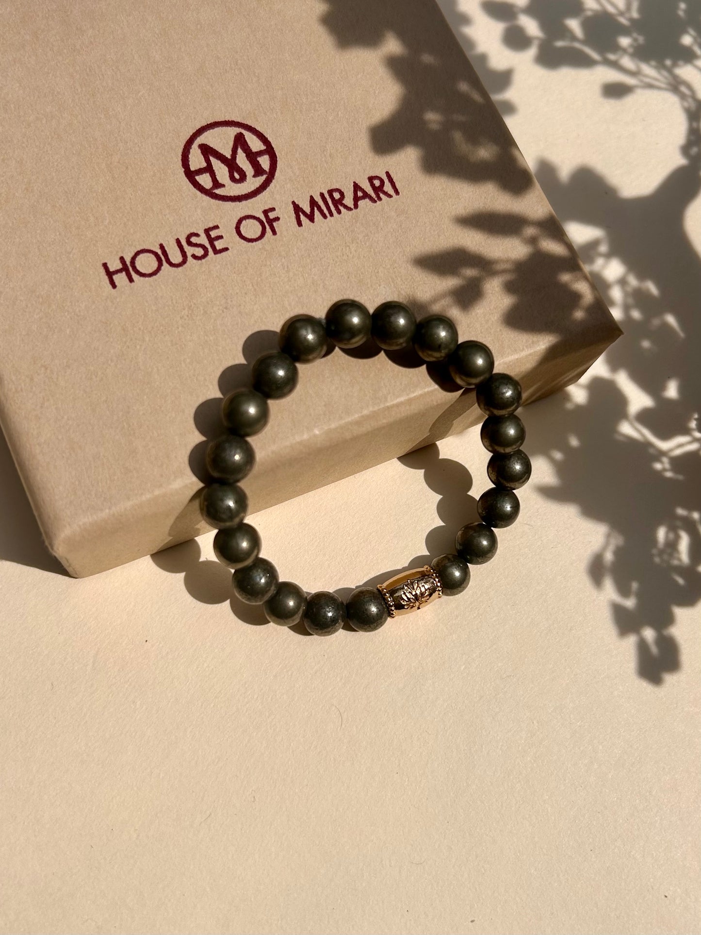 Pyrite Tree of Life Unisex Bead Bracelet