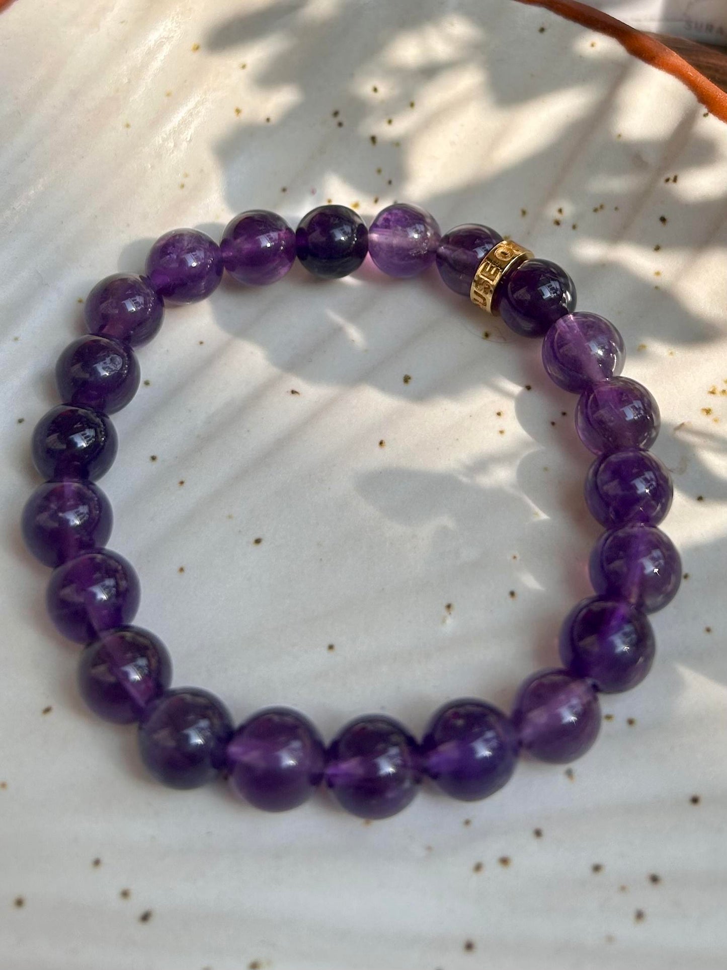 Amethyst Unisex Bead Bracelet