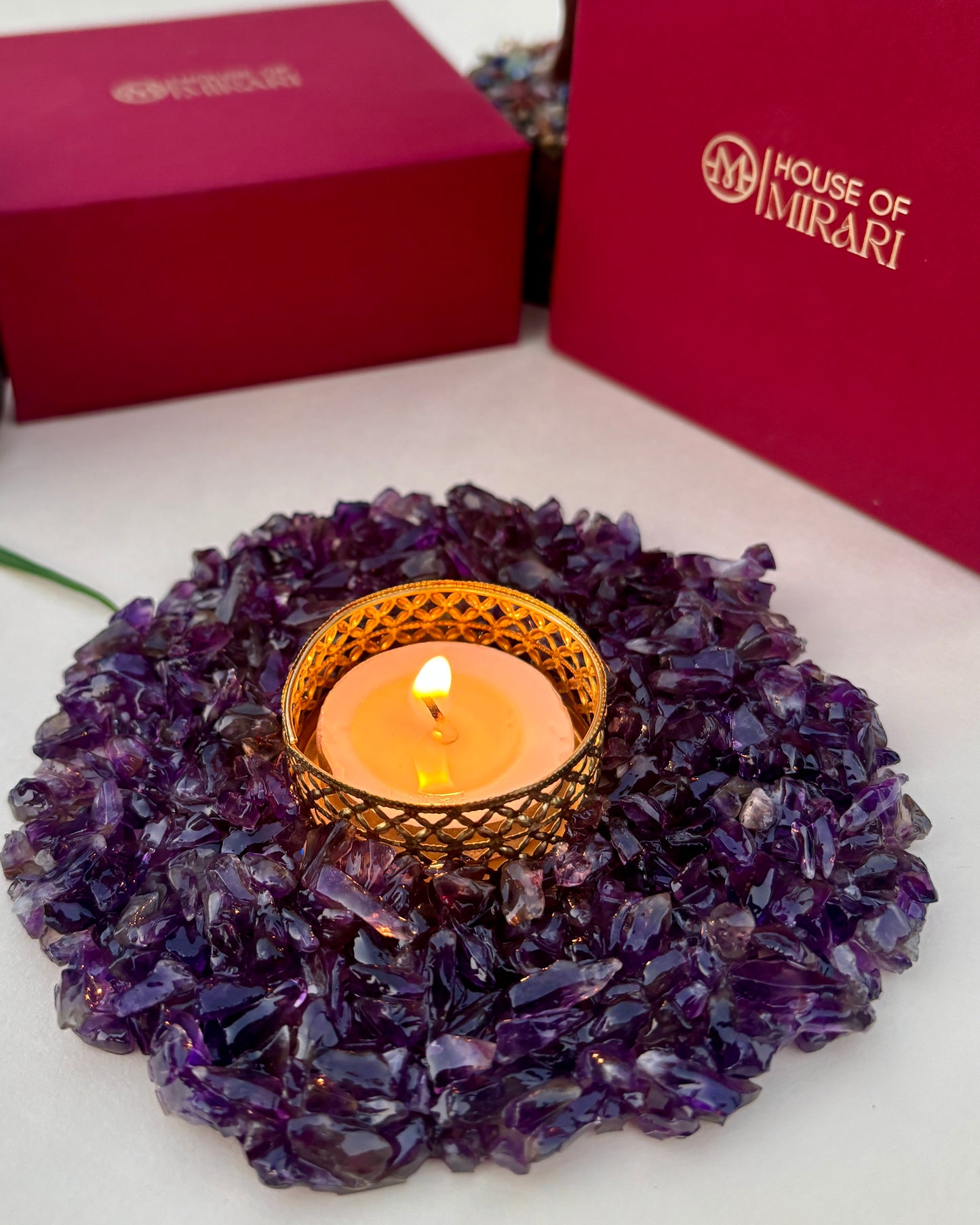 Amethyst Stone Diya