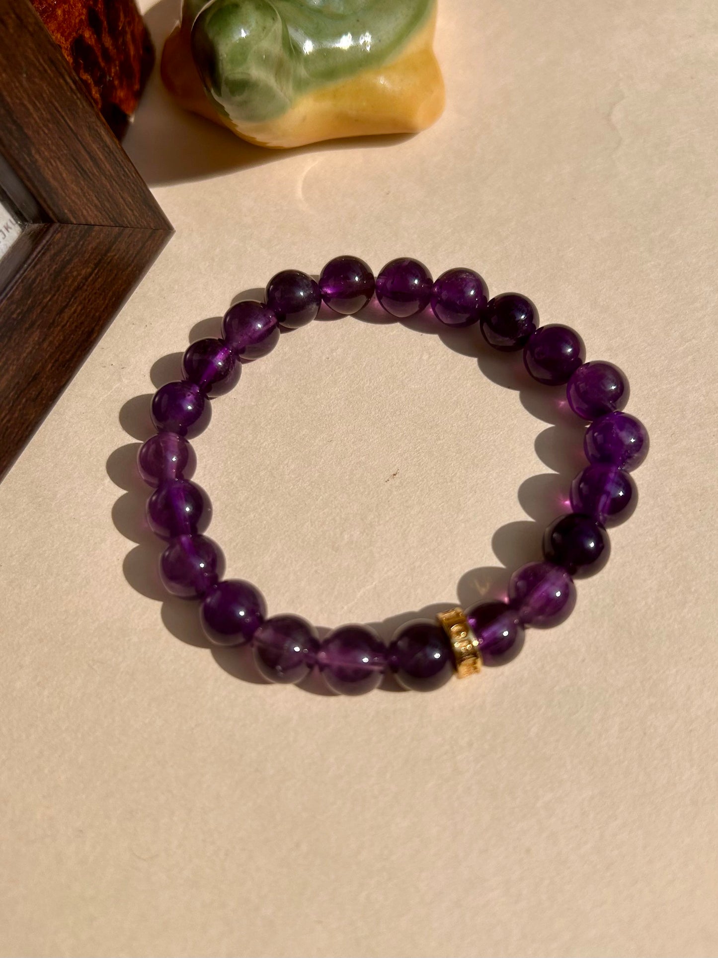 Amethyst Unisex Bead Bracelet