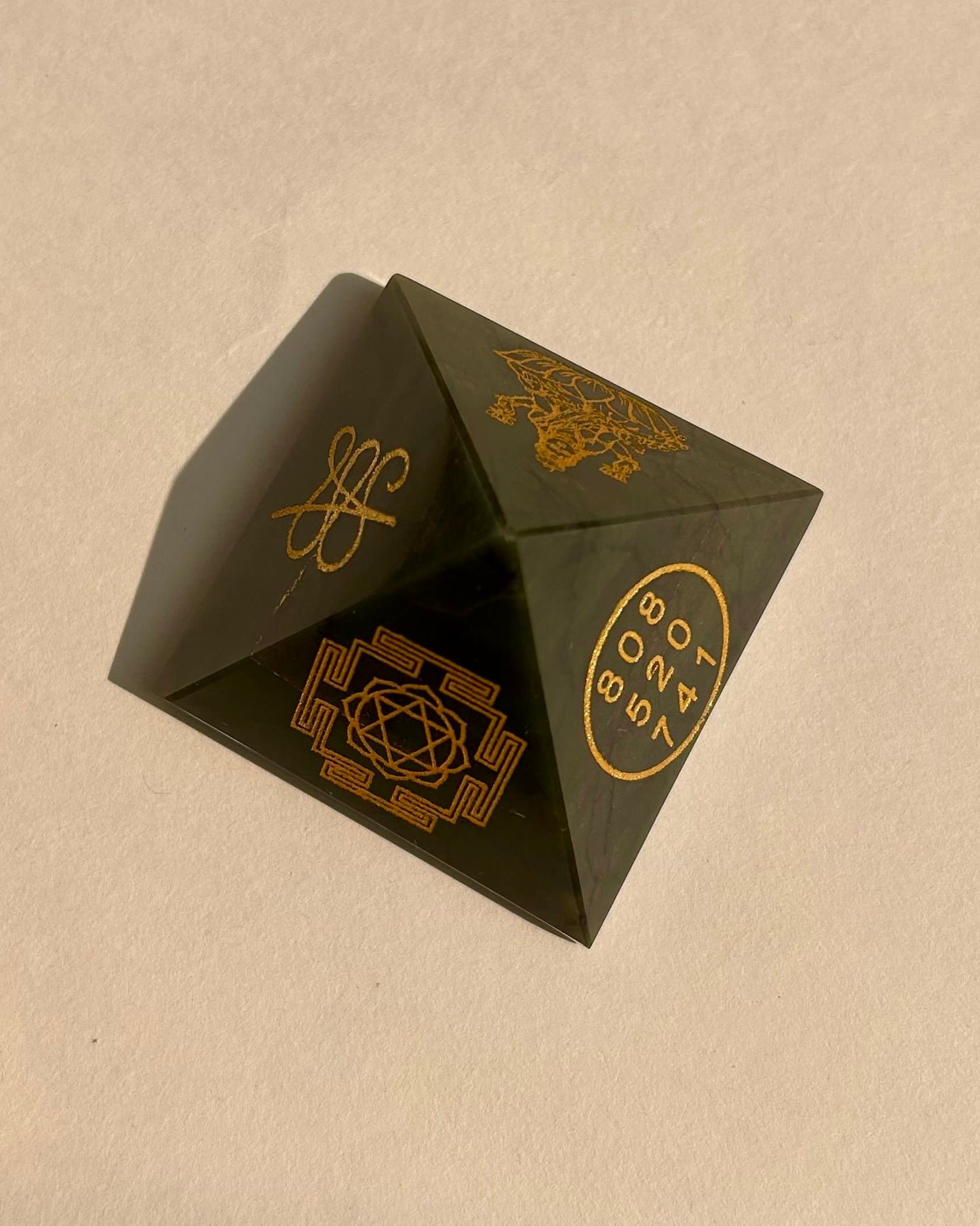 Laxmi Yantra Jade Stone Pyramid