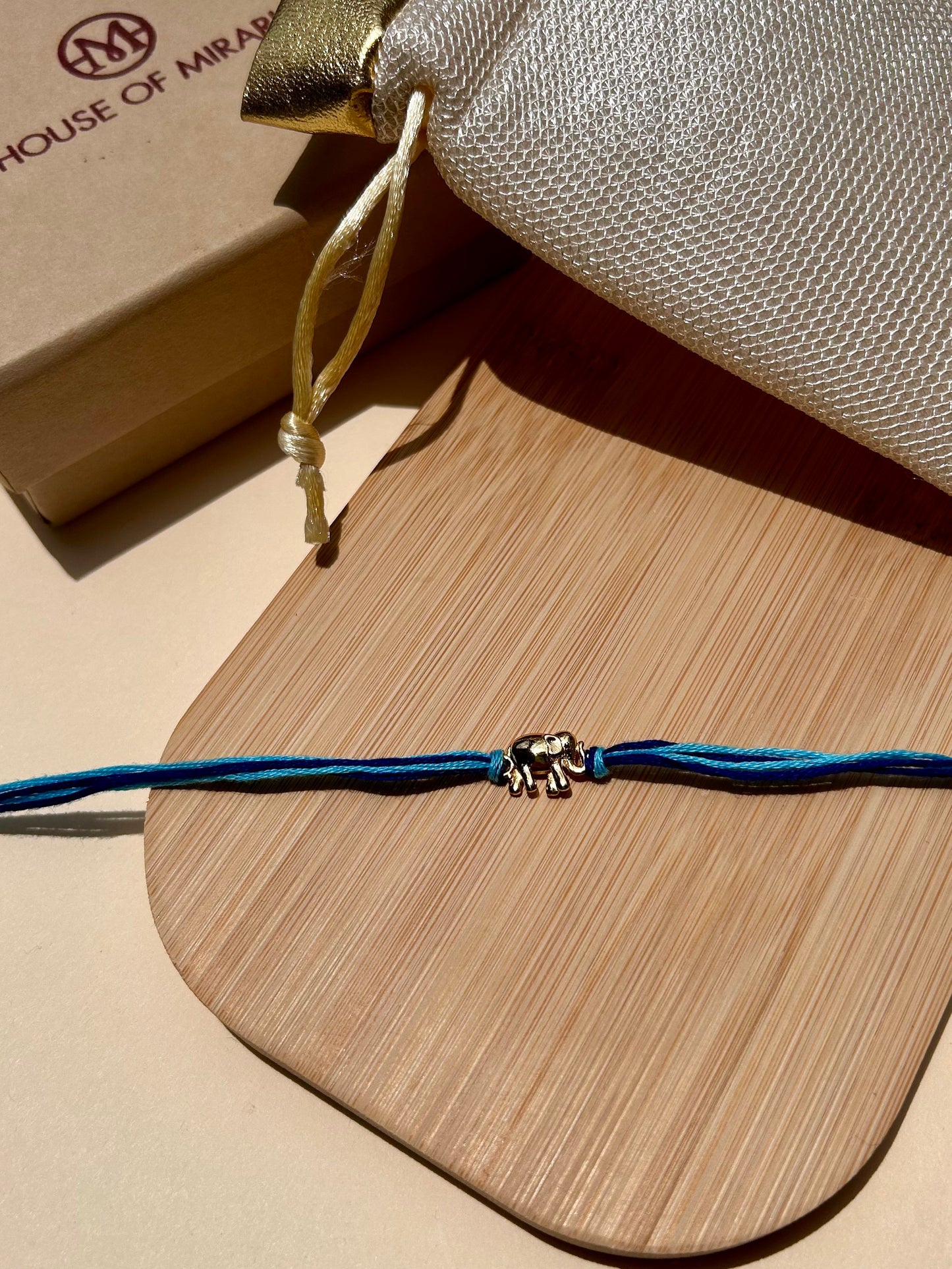 Royal Elephant 22kt Gold Plated Silver Rakhi