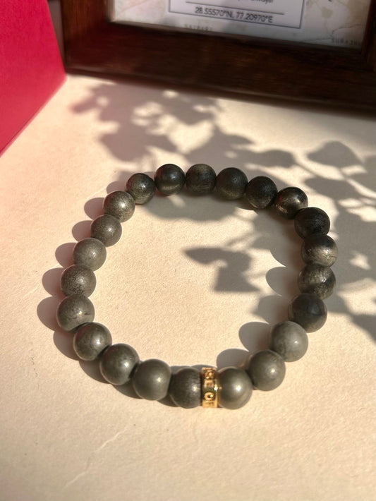 Pyrite Unisex Bead Bracelet