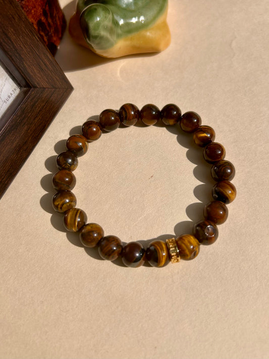 Tiger’s Eye Unisex Bead Bracelet