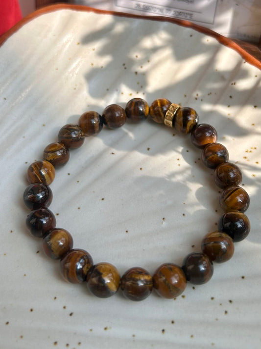 Tiger’s Eye Unisex Bead Bracelet