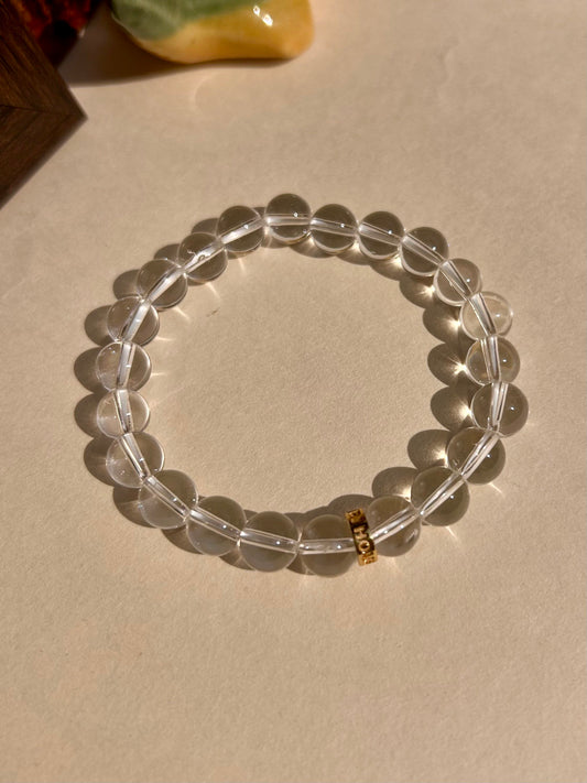 Clear Quartz Unisex Bead Bracelet