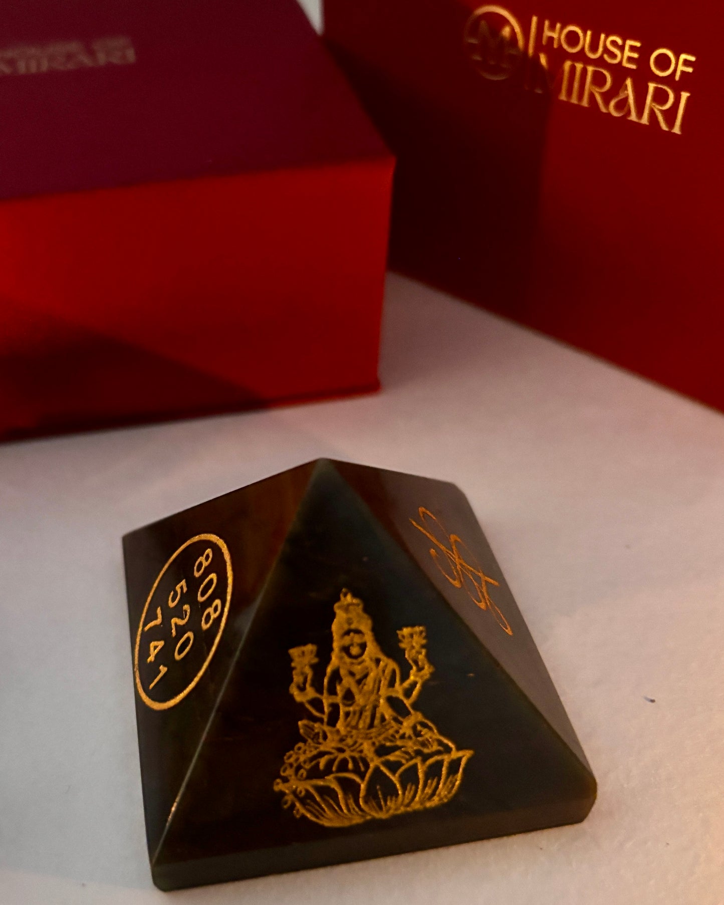 Laxmi Yantra Jade Stone Pyramid