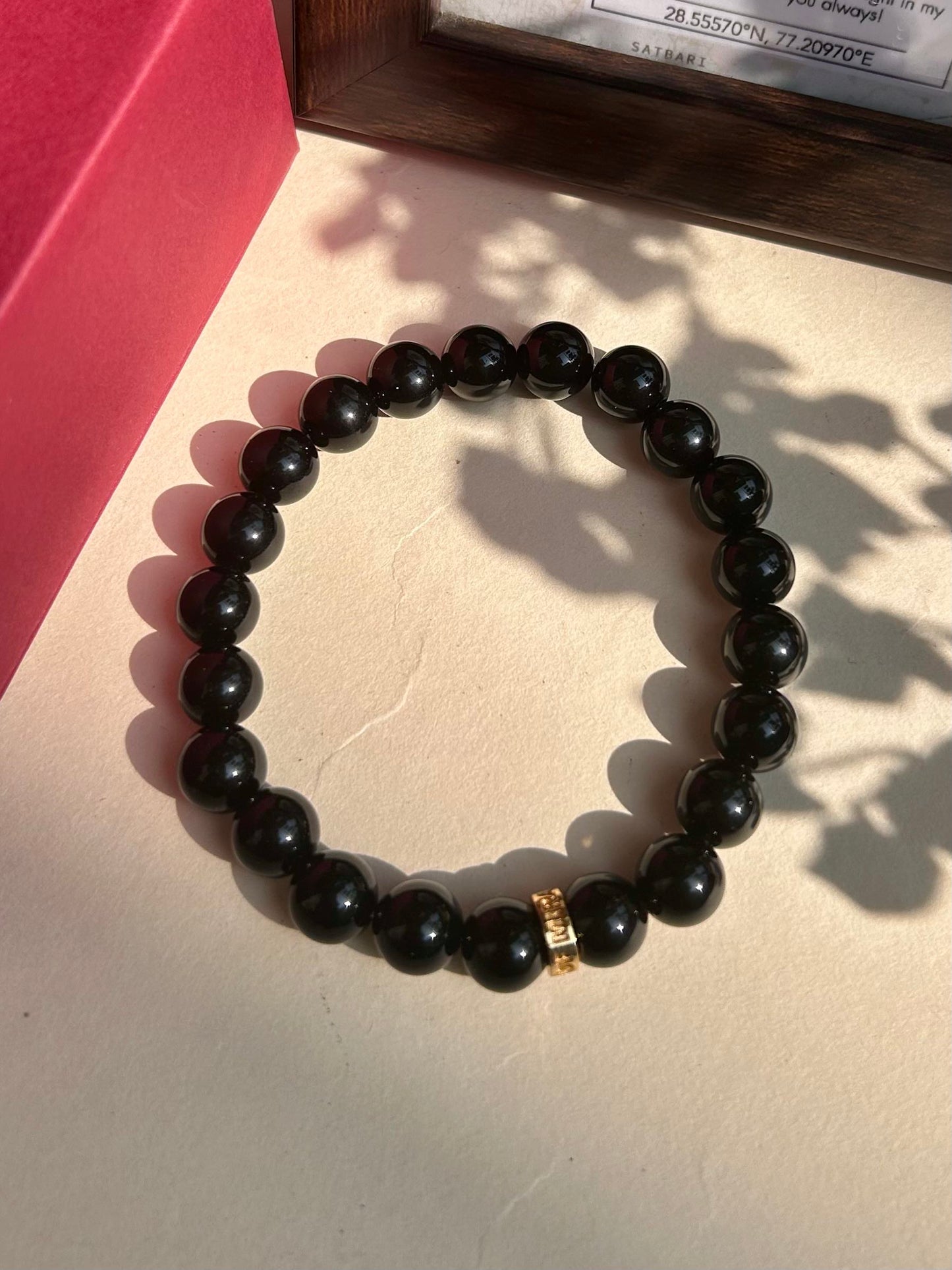 Black Onyx Unisex Bead Bracelet