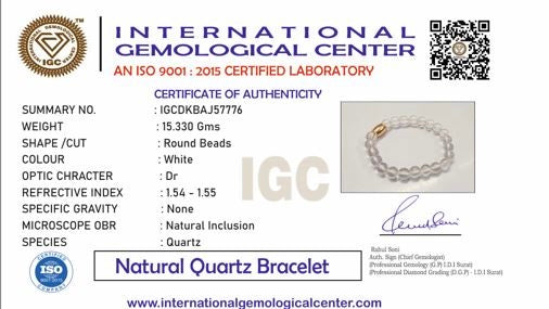 Clear Quartz Unisex Bead Bracelet with Om Motif