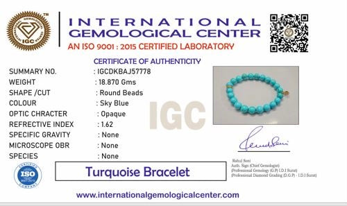 Turquoise Bead Bracelet with Evil Eye Charm For Women