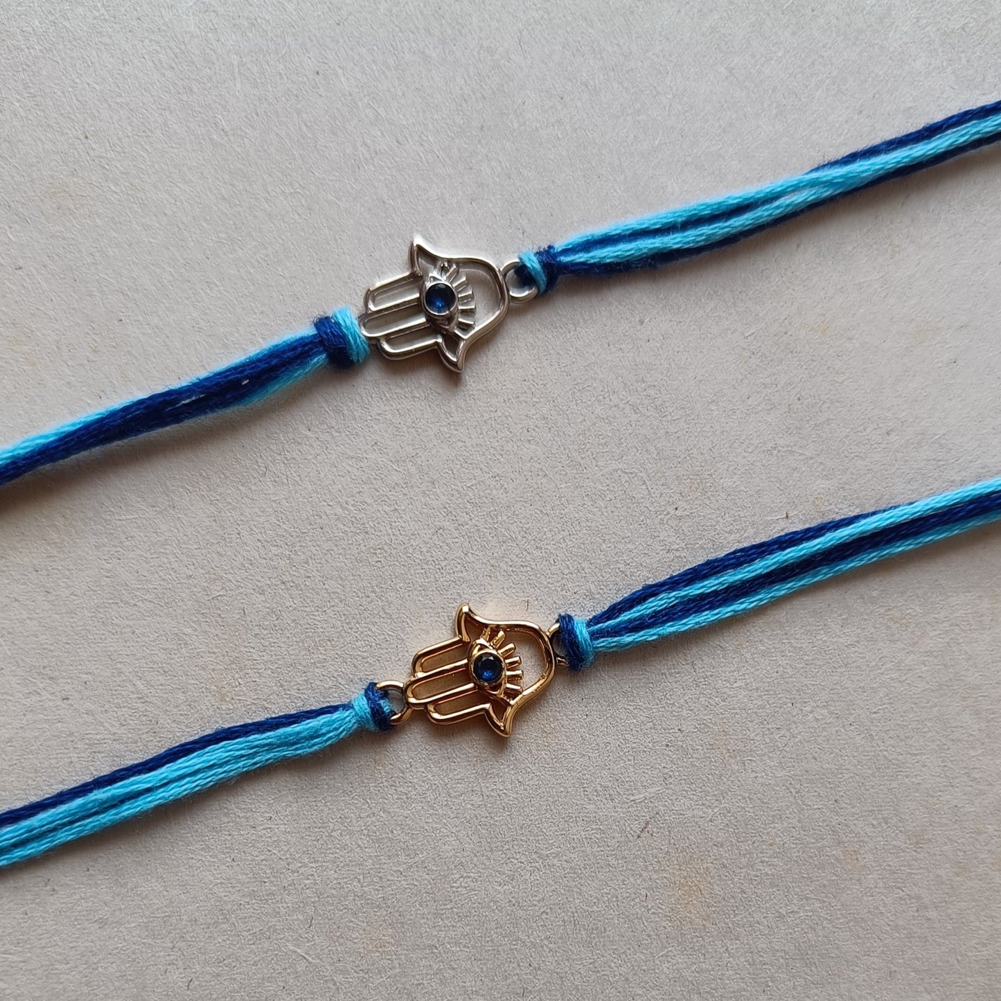 Hamsa Shield 22kt Gold Plated Silver Rakhi