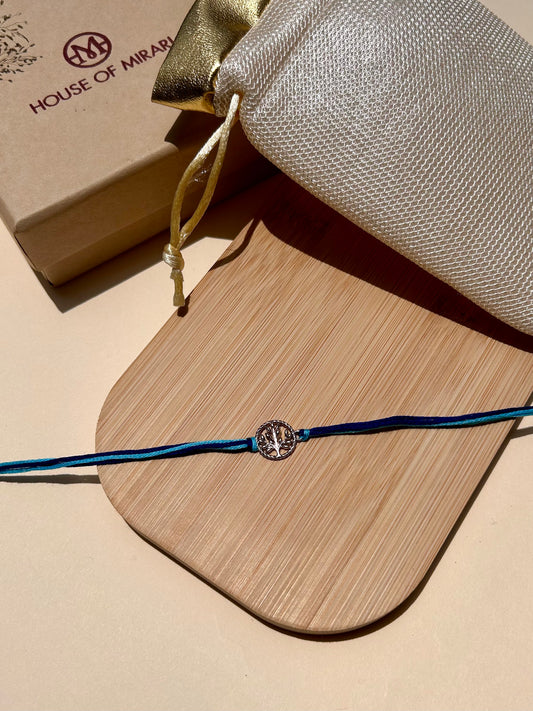 Tree of Life Rhodium Plated Silver Rakhi